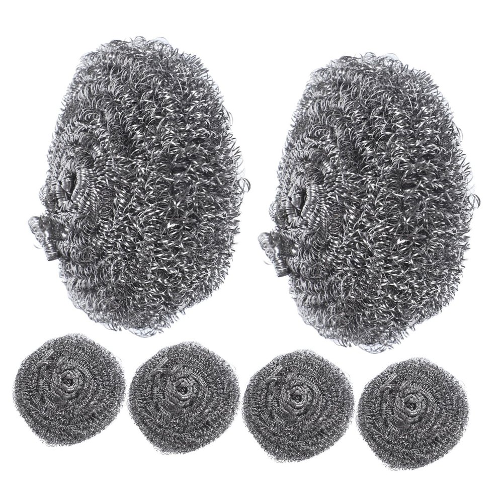 PRETYZOOM 6Pcs Pot Scrubbers Metal Scrubbers for Kitchen Cleaning Supplies Scouring Balls for Pots Pans Ovens and Grills