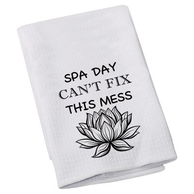 Lotus Women Spa Trip Tea Towel Spa Day Can't Fix This Mess Bathroom Towel Funny Housewarming Bachelorette Party Gift for BFF Sisters (Spa Day)