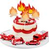 10 PACK Fire Truck Cupcake Toppers Fire Truck Cake Topper Firetruck Birthday Decorations for Fireman Fire Trucks Birthday Party Cake Decoration Supplies view 4