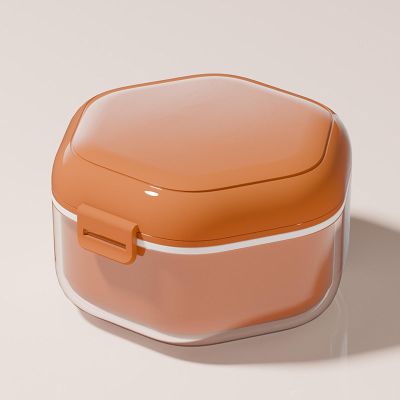 QLANDPCG 2pcs Braces Box, Braces Storage Box, Portable Box, Denture Storage Cleaning Box