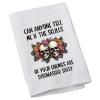 LEVLO Goth Flower Skull Tea Coffee Towel If The Skulls of Your Enemies are Dishwasher Safe Kitchen Towel Halloween Skeleton Housewarming Gift (Dishwasher Safe) view 1