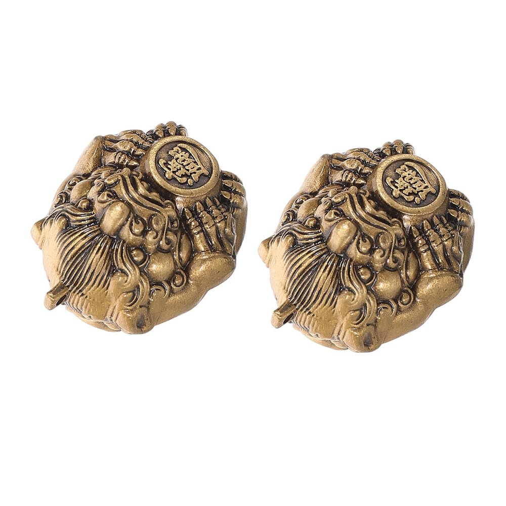 ABOOFAN 1Pair Brass Pi Yao Baoding Balls for Hand Therapy Compact Chinese Collectibles for Finger Dexterity Relief for Seniors Exercise Portable Wellness Tool