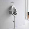Wall Mounted Men's Flushing Urinal,304 Stainless Steel Urinal with Hand-Press Flush Valve,Intelligent Sensor Flush Urinal,Commercial Flush Urinal,for Bathroom,Hotel,Public Places,A-Floordrain view 1