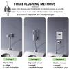 Wall Mounted Men's Flushing Urinal,304 Stainless Steel Urinal with Hand-Press Flush Valve,Intelligent Sensor Flush Urinal,Commercial Flush Urinal,for Bathroom,Hotel,Public Places,A-Floordrain view 2