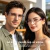 AQWANO 5 Pack Rimless Computer Reading Glasses 3.0 Blue Light Blocking, Lightweight & Comfortable Anti Glare/UV Magnifying Eyeglasses Readers for Women Men, 3.0 view 3