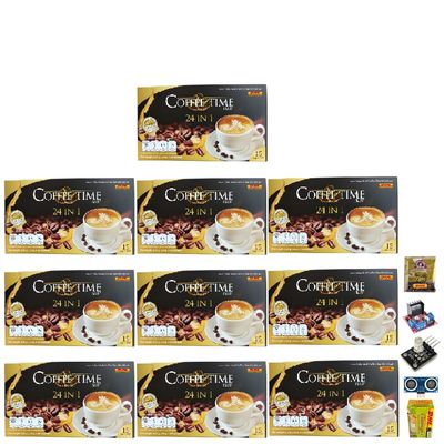 15 Sachets/Box (225g) CoffeeTime Plus 24 in 1 Instant Coffee Mix Arabica Mocha Rich Mellow Fruit Snack Set 10 No0887899695 By Beautygoodshop [Get Free For You Beauty Gifts]