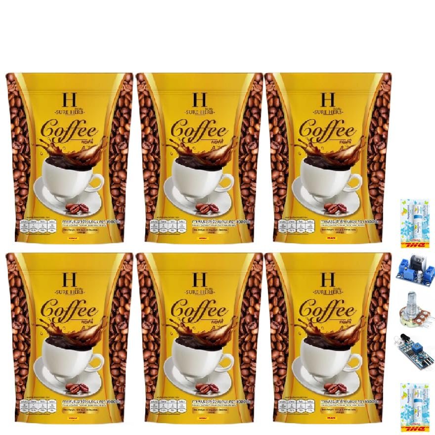 20 Sachets/Pack(300g) Delicious Mellow Intense Delicious Robusta Roasted Fruit Snack Sure Herb Coffee Instant Mix Set 6 A177 By Thaigiftshop [Get Free Tomato Facial Mask]
