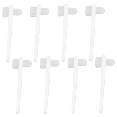OUNONA 8pcs Portable Double-Sided Denture Cleaning Brush Set for Oral Care Mini Size for Home Use and Travel Braces Brush for Effective Cleaning