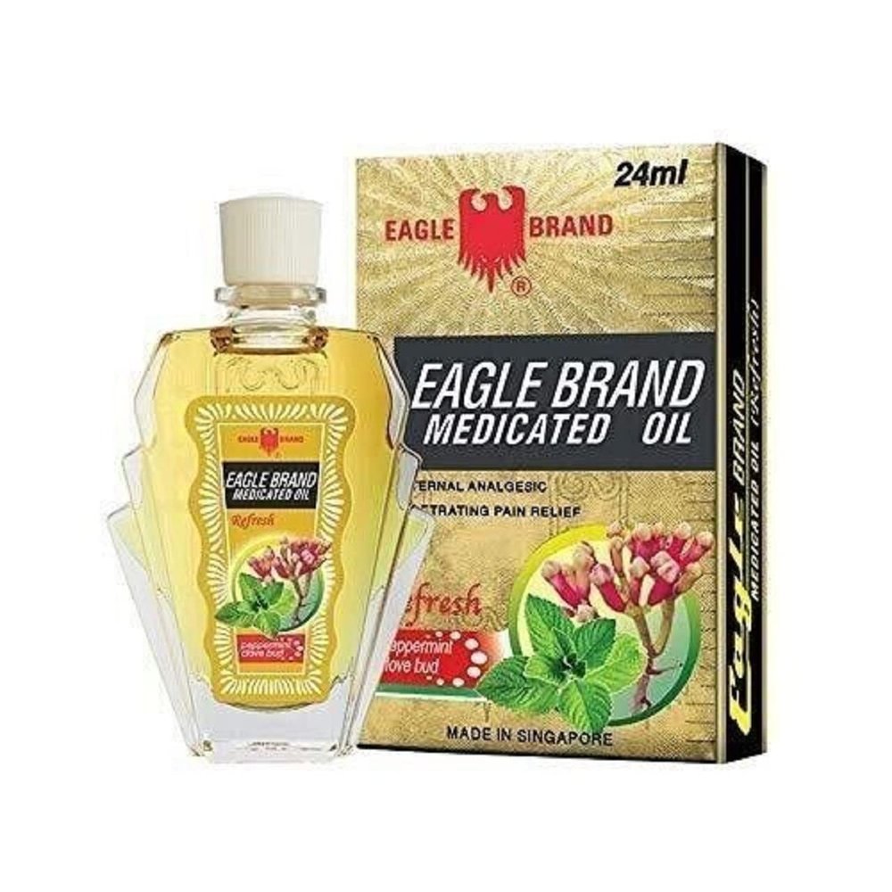 1 Pack - Yellow Essential Oil - 1 Chai Dau Vang Con O - 24 mL per Bottle - Product of Singapore