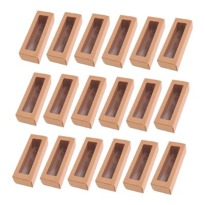 Cabilock 25pcs Macaron Boxes Window Kraft Paper Baking Boxes for Retail Cookies Storage