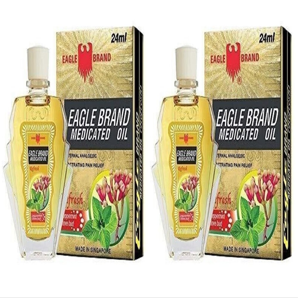 2 Packs - Yellow Essential Oil - 2 Chai Dau Vang Con O - 24 ml per Bottle with 2 Bottles per Order