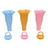 Silicone Ice Cream Cones Holders,3 Pcs Silicone Ice Cream Cone Holder,Drip Proof Foldable Reusable with Lids,Foldable for Kids Birthday Party view 1