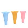 Silicone Ice Cream Cones Holders,3 Pcs Silicone Ice Cream Cone Holder,Drip Proof Foldable Reusable with Lids,Foldable for Kids Birthday Party view 2