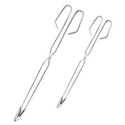 OUNONA 2pcs Stainless Steel Trash Gripper Tongs Grabber Tool for Easy Cleanup Portable Litter Picker for Seniors Efficient Garbage Collection