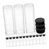 MAGICLULU 100Pcs Transparent Electric Toothbrush Head Storage Tubes with Black Lid Portable Protector Cases for Travel Home and Office Oral Care view 1