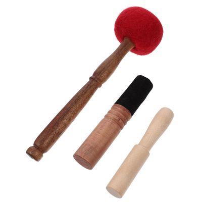 YARNOW 3Pcs Handmade Nepalese Sound Bowl Mallet Lightweight Durable Wooden Sticks for Meditation Healing Accessories for Singing Bowls