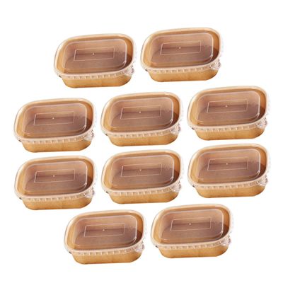 STOBAZA 20Pcs Disposable Food Boxes with Lids Kraft Takeaway Containers for Restaurants Lightweight for Meal Prep Picnic and Home Use
