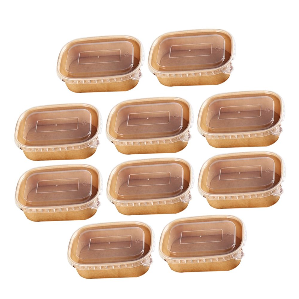 STOBAZA 20Pcs Disposable Food Boxes with Lids Kraft Takeaway Containers for Restaurants Lightweight for Meal Prep Picnic and Home Use