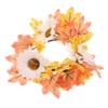 Cabilock Autumn Maple Leaf Candle Ring Wreath Decorative Table Centerpiece with Sunflowers Pumpkins for Thanksgiving Day Home Decor Festive Celebrations view 1