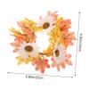 Cabilock Autumn Maple Leaf Candle Ring Wreath Decorative Table Centerpiece with Sunflowers Pumpkins for Thanksgiving Day Home Decor Festive Celebrations view 2