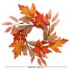 2 Pieces Pumpkins Candle Rings Wreaths Fall Thanksgiving Day Ring Holder with Maple Leaves Berries Wreath Mini Autumn Artificial for Wedding,Door Tabletop Decoration (Orange) view 3