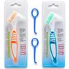 Denture Brushes 2 Pack, Double Sided Cleaner for False Teeth (2 Colors) view 1