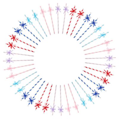 PRETYZOOM 50Pcs Bow Tie Straws Creative Disposable Straws for Birthday Shower Wedding Parties Elegant Dessert Straw Picks for Versatile Celebrations