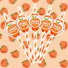 50pcs Peach Paper Drinking Straws,Cold Beverage Drinking Straw,Fruit Peach Party Supply,Sweet As A Peach,Peach Party Decor,Disposable Paper Straw,Baby Shower,Just Peachy view 1