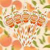 50pcs Peach Paper Drinking Straws,Cold Beverage Drinking Straw,Fruit Peach Party Supply,Sweet As A Peach,Peach Party Decor,Disposable Paper Straw,Baby Shower,Just Peachy view 2