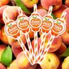 50pcs Peach Paper Drinking Straws,Cold Beverage Drinking Straw,Fruit Peach Party Supply,Sweet As A Peach,Peach Party Decor,Disposable Paper Straw,Baby Shower,Just Peachy view 3