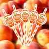 50pcs Peach Paper Drinking Straws,Cold Beverage Drinking Straw,Fruit Peach Party Supply,Sweet As A Peach,Peach Party Decor,Disposable Paper Straw,Baby Shower,Just Peachy view 4
