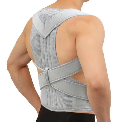 KUYBTU Xs-5Xl Plus Size Back Corrector Men Women Adjustable Waist Support Back Brace Clavicle Spine Correction Belt for Scoliosis and Hunchback Correction-Grey-X