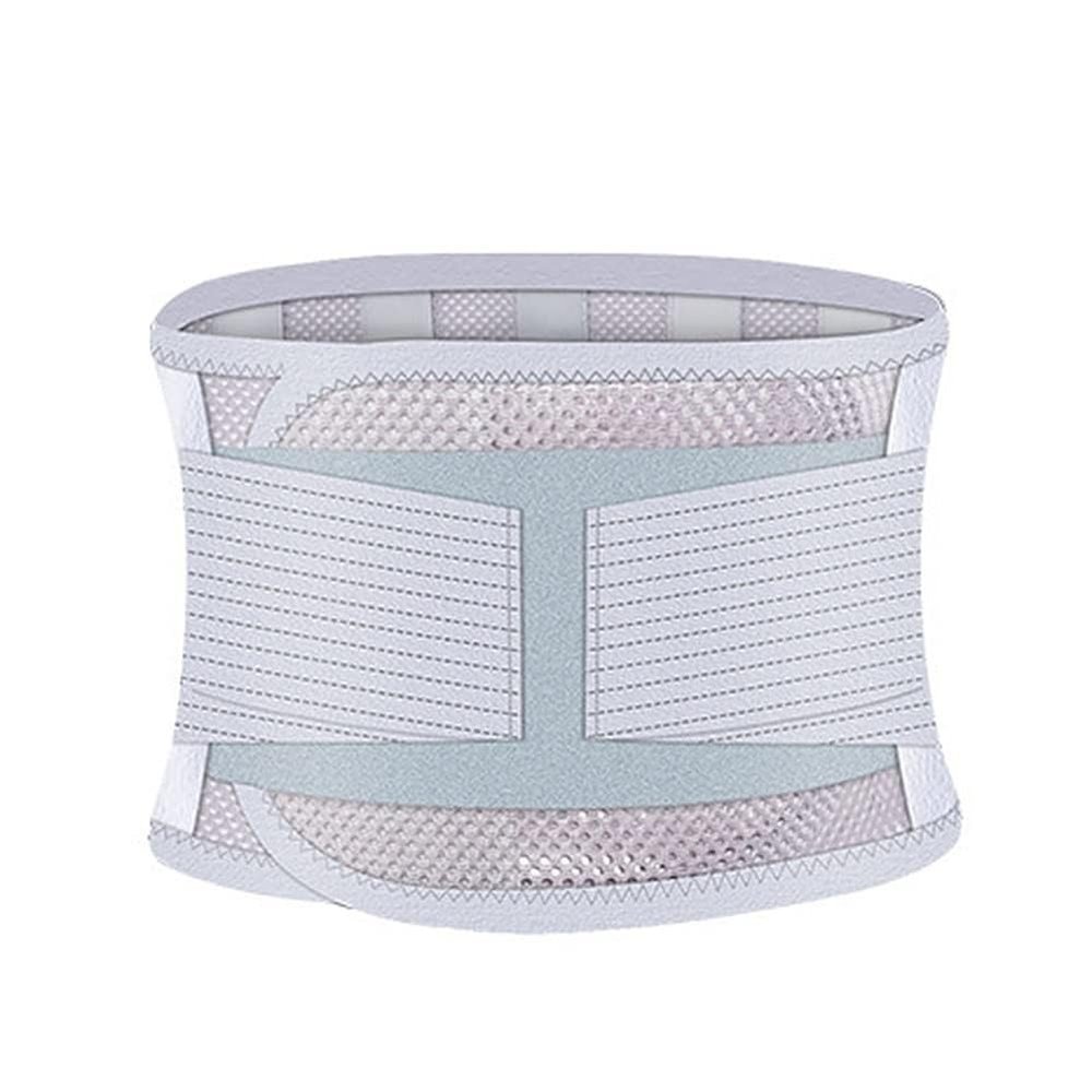 KUYBTU Breathable Mesh Back Brace for Lower Back Pain Relief Men Women Back Support Belt Double Pull Lumbar Support Work Fitness Waist Trainer for Herniated Disc Sciatica-Grey-M