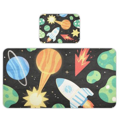 Cartoon Black Planet Universe Cooling Baby Bed Mattress 28" x 52" Reusable Bed Pads for Kids for Kids, Adult