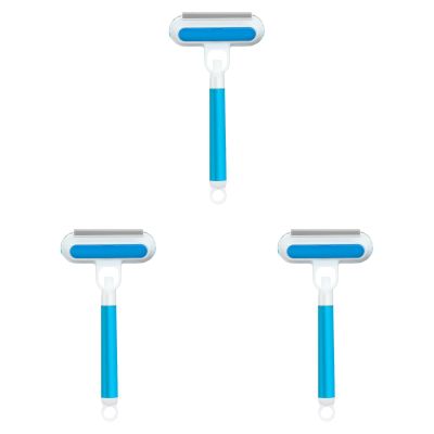 Pet Hair Remover, Pet Hair Removal Brush, 4 In1 Pet Hair Removal Tool with Extra Long Handle, Reusable Pet Hair Remover for Furniture, Multifunctional Remover for Dog, Cat Fur (3Pcs_Blue02)