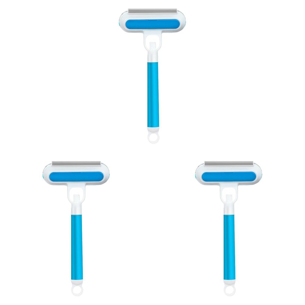 Pet Hair Remover, Pet Hair Removal Brush, 4 In1 Pet Hair Removal Tool with Extra Long Handle, Reusable Pet Hair Remover for Furniture, Multifunctional Remover for Dog, Cat Fur (3Pcs_Blue02)