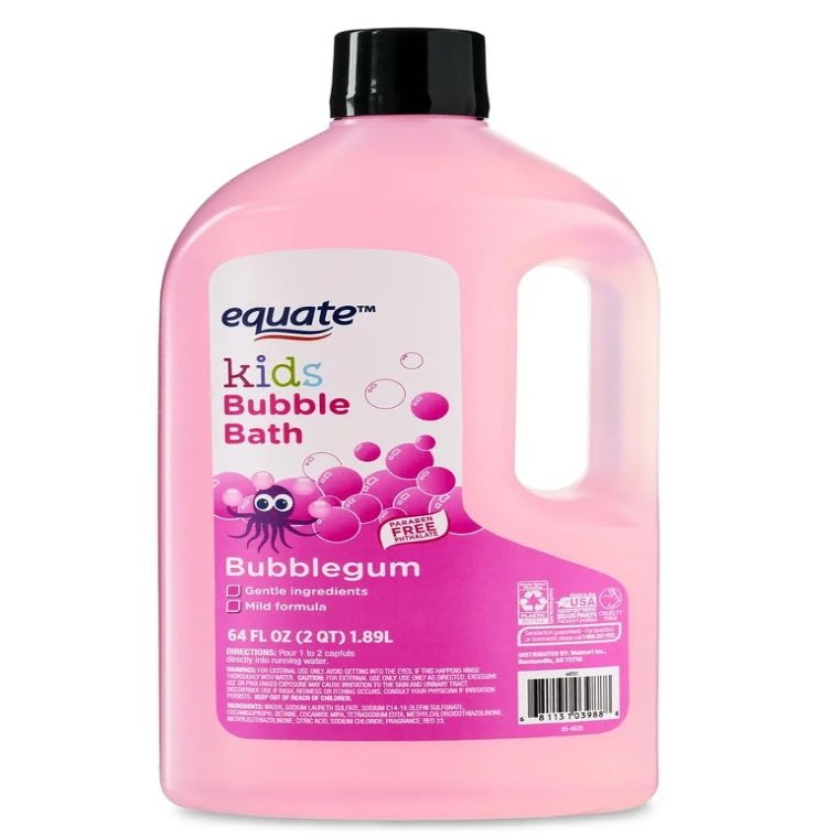 Equate Kids Bubble Bath, Bubblegum Scent, Gentle Formula, 64 FL OZ