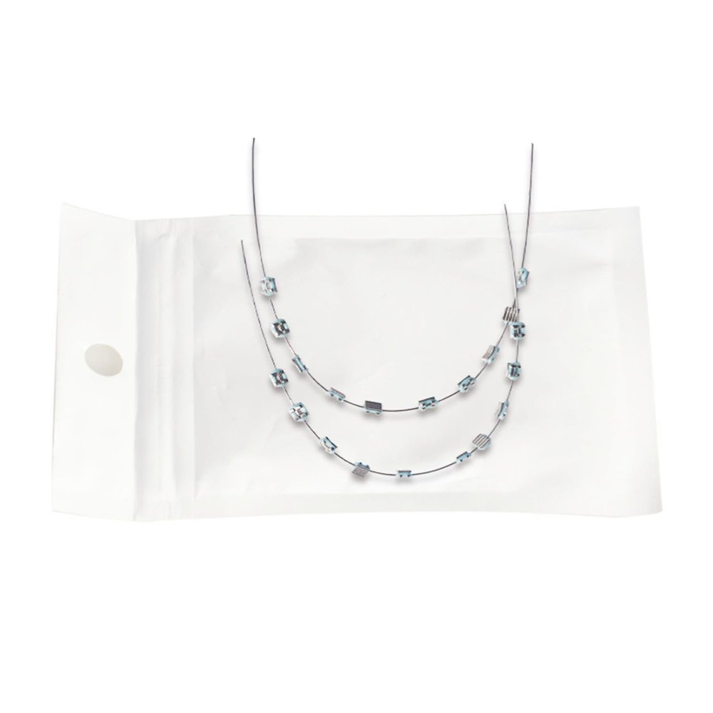 1 Pack Temporary Tooth Decoration with Metal Wires,Metal Bracket and Orthodontic Ligature Ties,Practice Props for Dental Students (Blue)