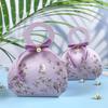 20 PCS Small Gift Boxes, Flower & Bird Party Favor Boxes Goodie Bags with Handle, Velvet Bow, Pearl Pendant for Wedding Anniverary Valentine's Day Birthday Party Presents 4"x5.1"x1.4"(Lilac Purple) view 4