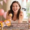 100Pcs Custom Toothpick Flags with Logo/Photo Food Labels for Party Buffet Personalized Cupcake Toppers Flag Toothpicks for Appetizers, Buffet, Cupcake, Food, Fruit, Party Decoration view 2
