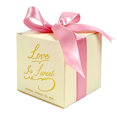 30PCS Small Gift Boxes, White Gift Box with Ribbon Wedding Party Favor Boxes Fancy Candy Gift Boxes with Lids for Anniverary Birthday Valentine's Day Packaging Presents 2.6x2.6x2.6 inch(S,Pink)