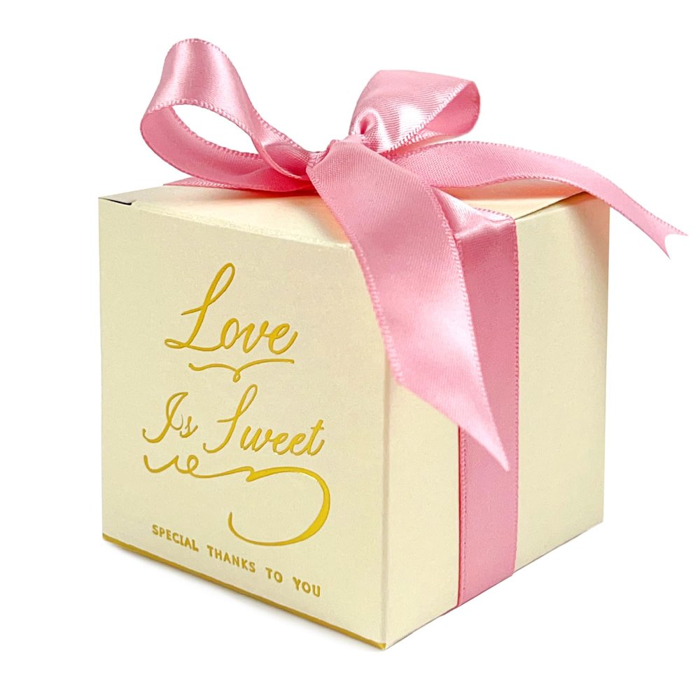 30PCS Small Gift Boxes, White Gift Box with Ribbon Wedding Party Favor Boxes Fancy Candy Gift Boxes with Lids for Anniverary Birthday Valentine's Day Packaging Presents 2.6x2.6x2.6 inch(S,Pink)