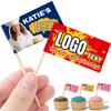 100Pcs Custom Toothpick Flags with Logo/Photo Food Labels for Party Buffet Personalized Cupcake Toppers Flag Toothpicks for Appetizers, Cupcake, Food, Fruit, Party Decoration (Rectangle) view 1