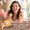 100Pcs Custom Toothpick Flags with Logo/Photo Food Labels for Party Buffet Personalized Cupcake Toppers Flag Toothpicks for Appetizers, Cupcake, Food, Fruit, Party Decoration (Rectangle) view 2