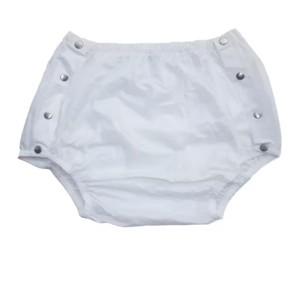Adult Incontinence Snap-on Plastic Pants Women,White,M