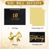 JMANNI Black Gold 40th Birthday Gift Bag with Card and Tissue Paper, 12.6"9.84"3.9" Elegant Present Bag for Adults, 40 Year Old Birthday Keepsake Party Supplies view 3