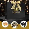 JMANNI Black Gold 40th Birthday Gift Bag with Card and Tissue Paper, 12.6"9.84"3.9" Elegant Present Bag for Adults, 40 Year Old Birthday Keepsake Party Supplies view 4