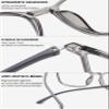 ALKAHE Rectangle Progressive Multifocal Reading Glasses with Photochromic Grey Lens Women Mens Sun Varifocal Eyeglasses Grey Frame Glasses 3.5 view 4