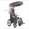 HDXWIFD Universal Electric Wheelchair Sunshade Canopy Awning, Adjustable Folding Rain Sun Shade Wheelchair Canopy, Water Resistant Black with UV Protection Clear view 2