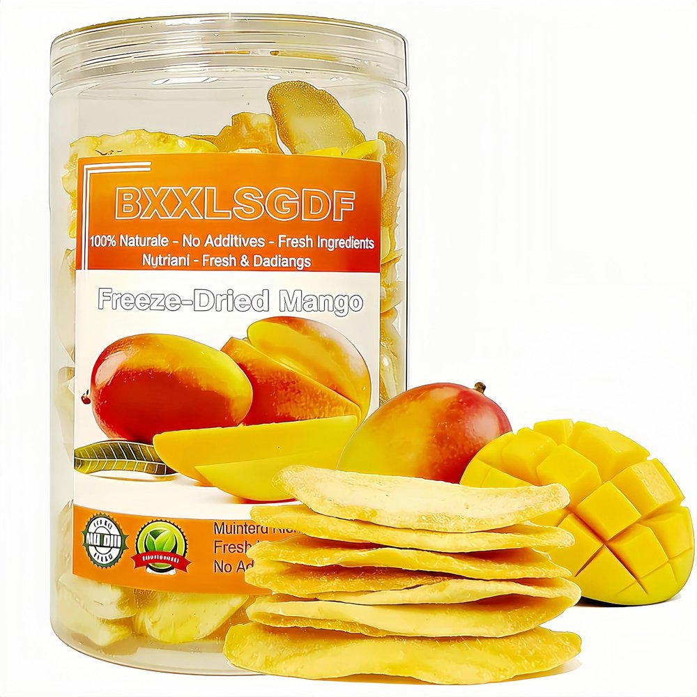 4.2oz Freeze-Dried Mango Slices - 100% Tropical Snack, Crispy Fruit Bites No Sugar Added for Smoothies, Baking & Snacks (120g)
